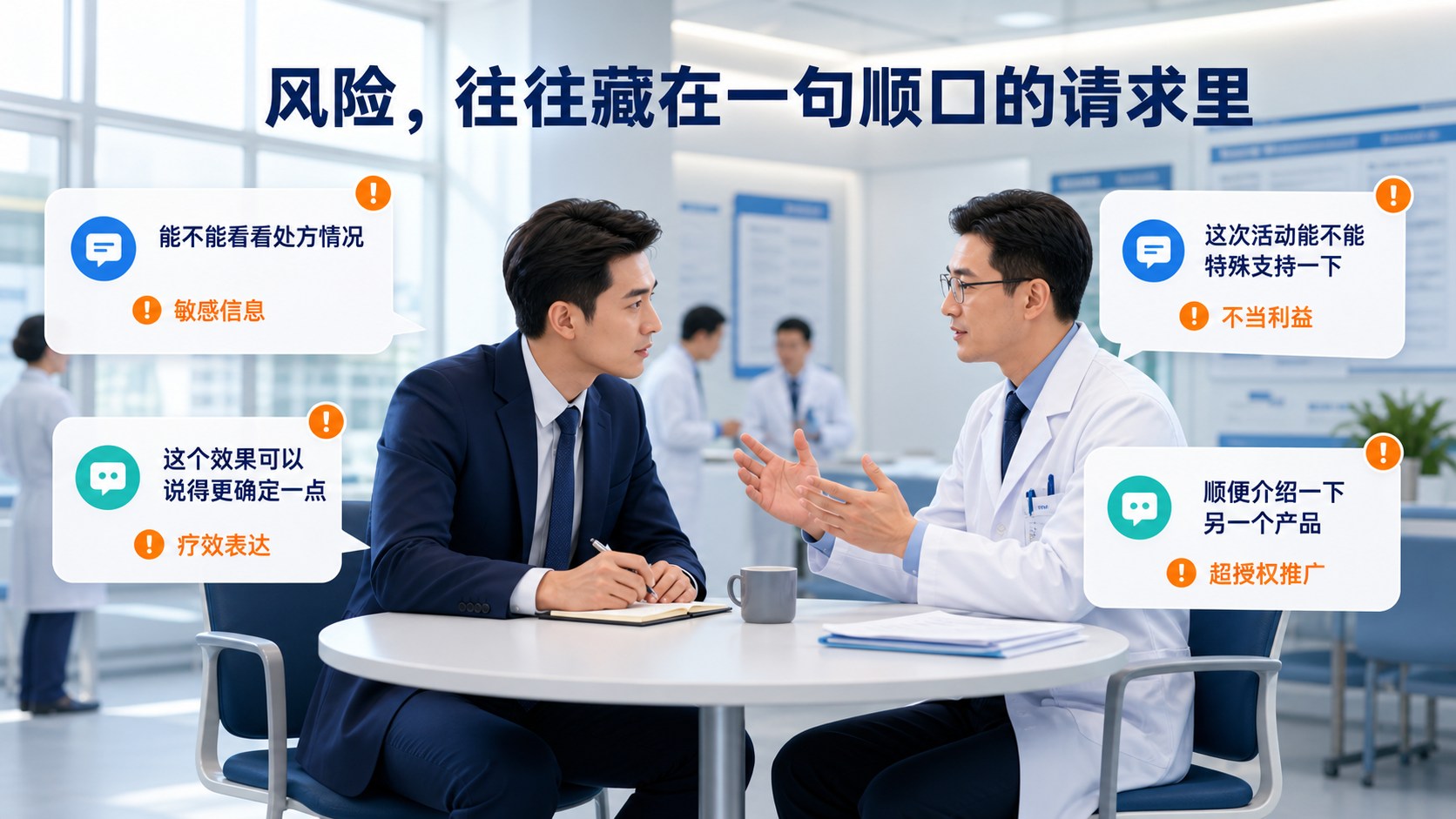 真实拜访中的敏感信息、疗效表达、不当利益和超授权推广风险